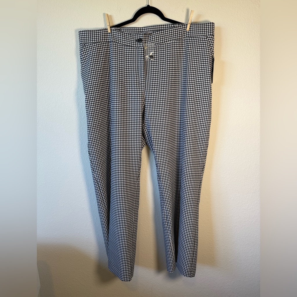 Jessica London Houndstooth Wide Leg Pants 26w Nwt Tummy Control Stretch